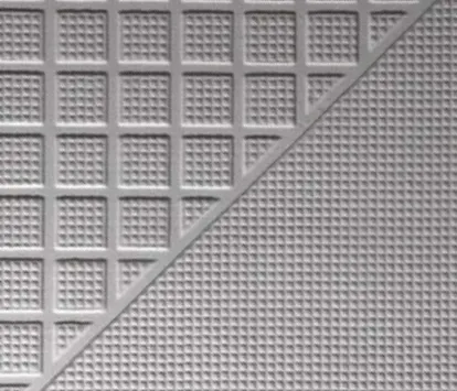 Close-up of EcoTAG geometric designer ceiling tiles